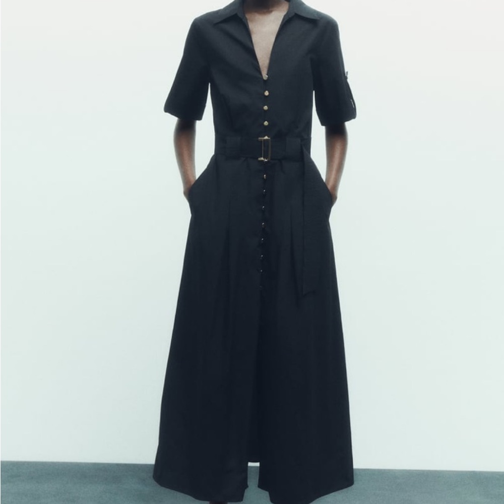 Zara Gold Buttoned Maxi Dress